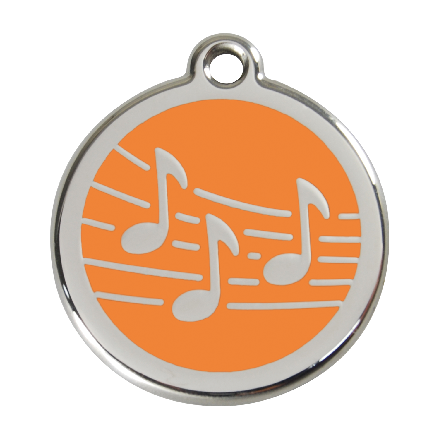 Red Dingo Stainless Steel & Enamel Music Notes Dog ID Tag