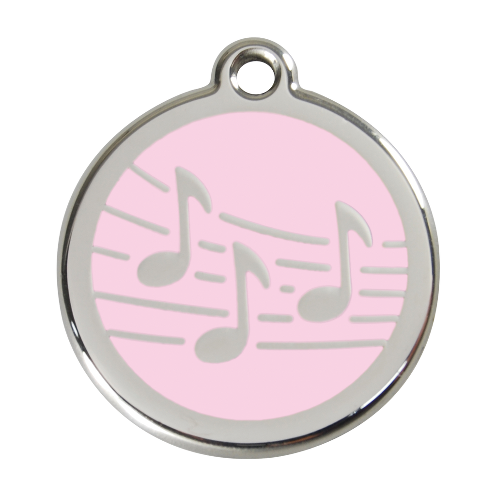 Red Dingo Stainless Steel & Enamel Music Notes Dog ID Tag