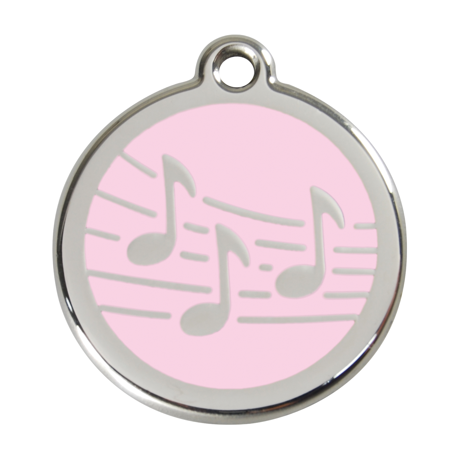 Red Dingo Stainless Steel & Enamel Music Notes Dog ID Tag