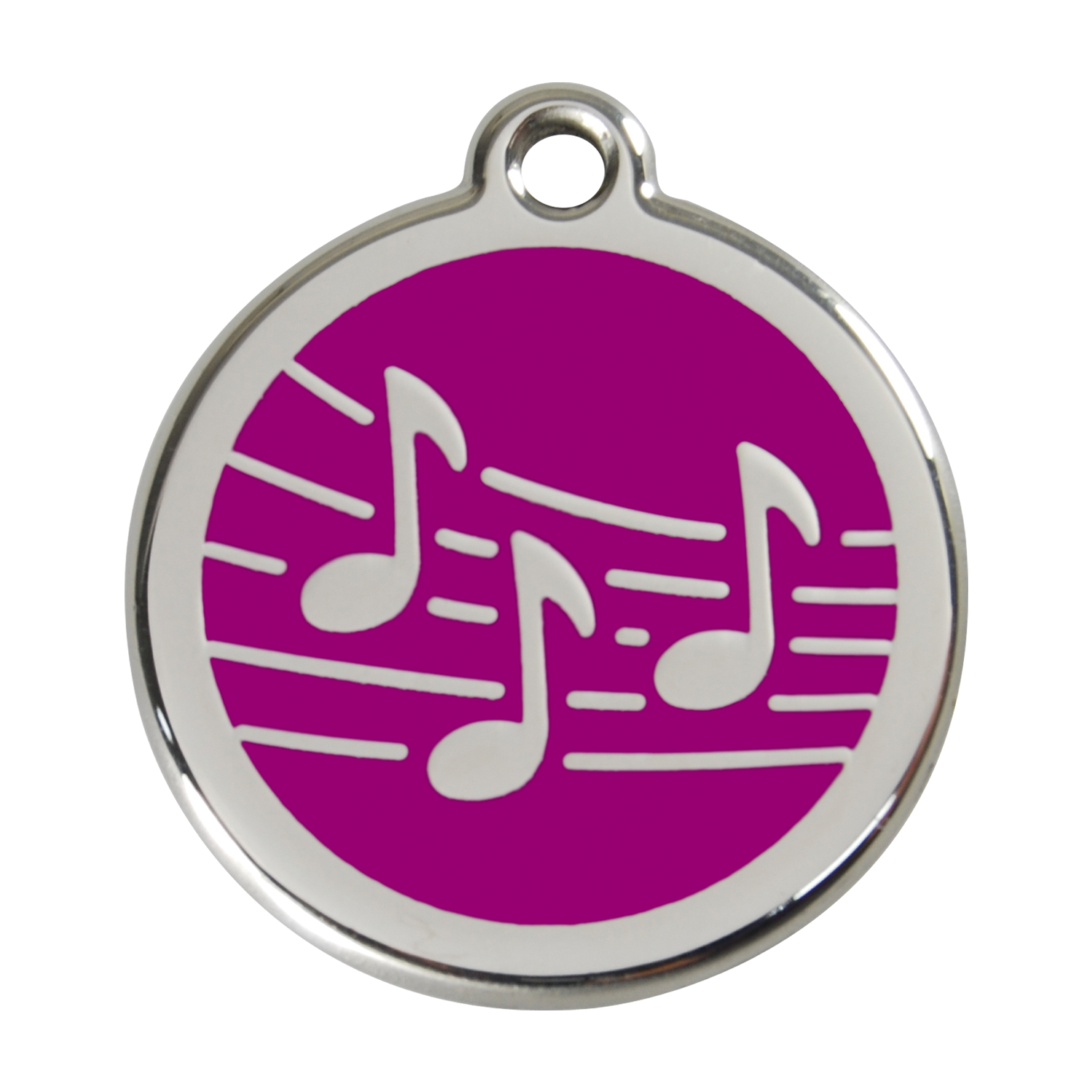 Red Dingo Stainless Steel & Enamel Music Notes Dog ID Tag