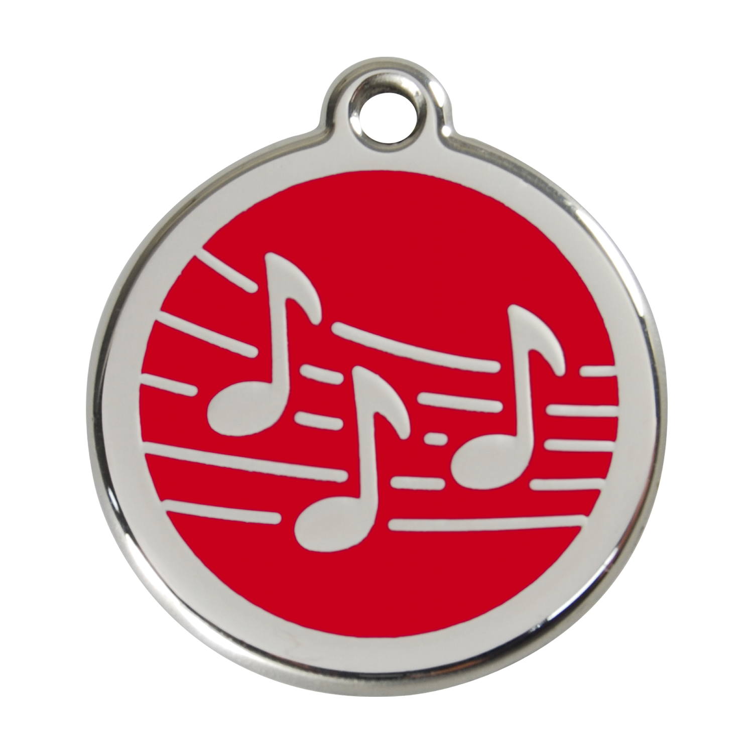 Red Dingo Stainless Steel & Enamel Music Notes Dog ID Tag