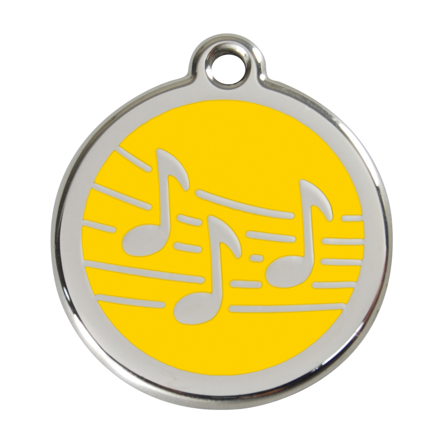Red Dingo Stainless Steel & Enamel Music Notes Dog ID Tag