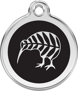 Red Dingo Stainless Steel & Enamel Kiwi Dog ID Tag