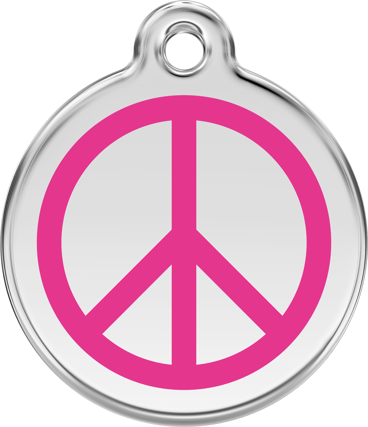 Red Dingo Stainless Steel & Enamel Peace Sign Dog ID Tag