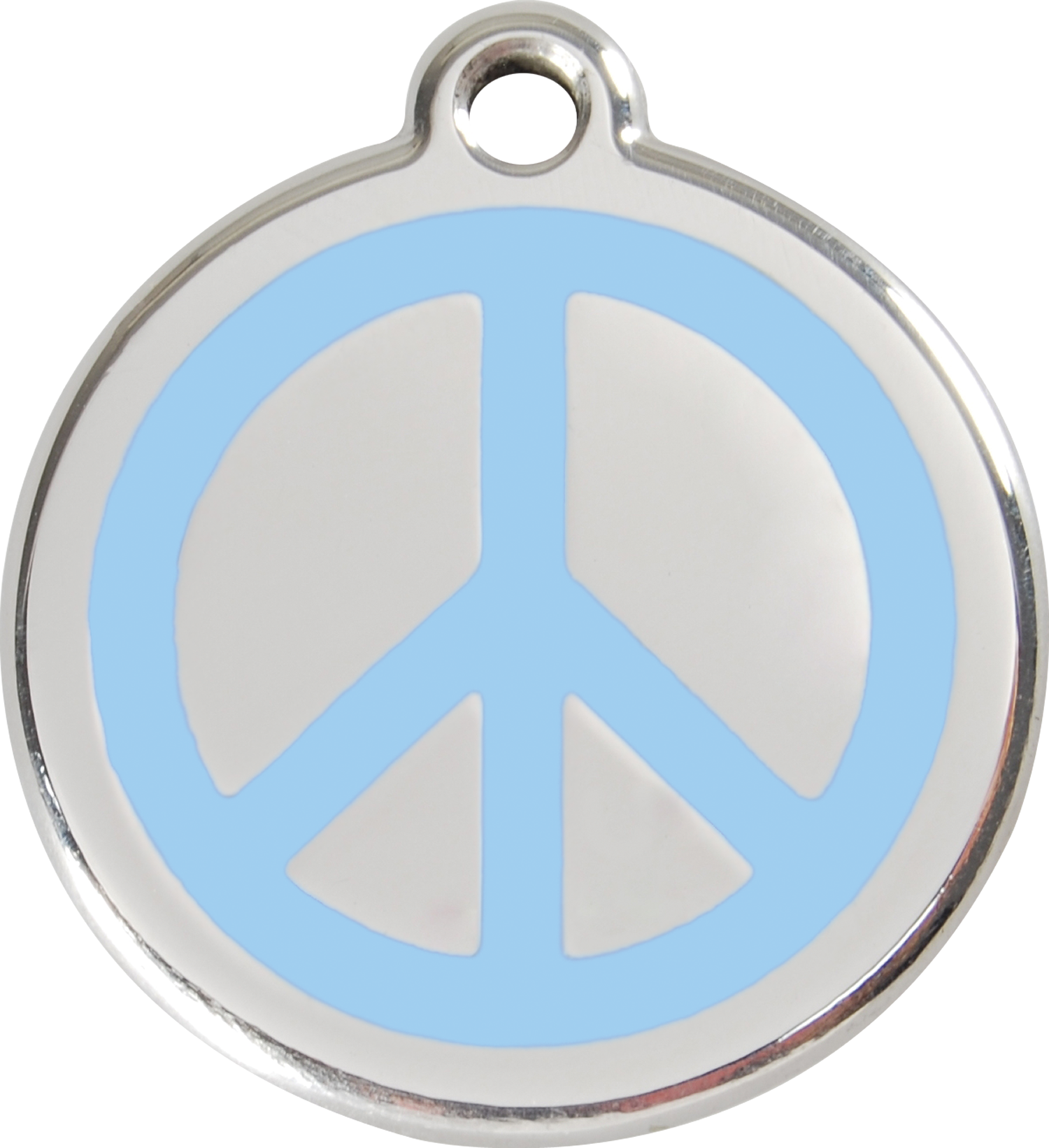 Red Dingo Stainless Steel & Enamel Peace Sign Dog ID Tag