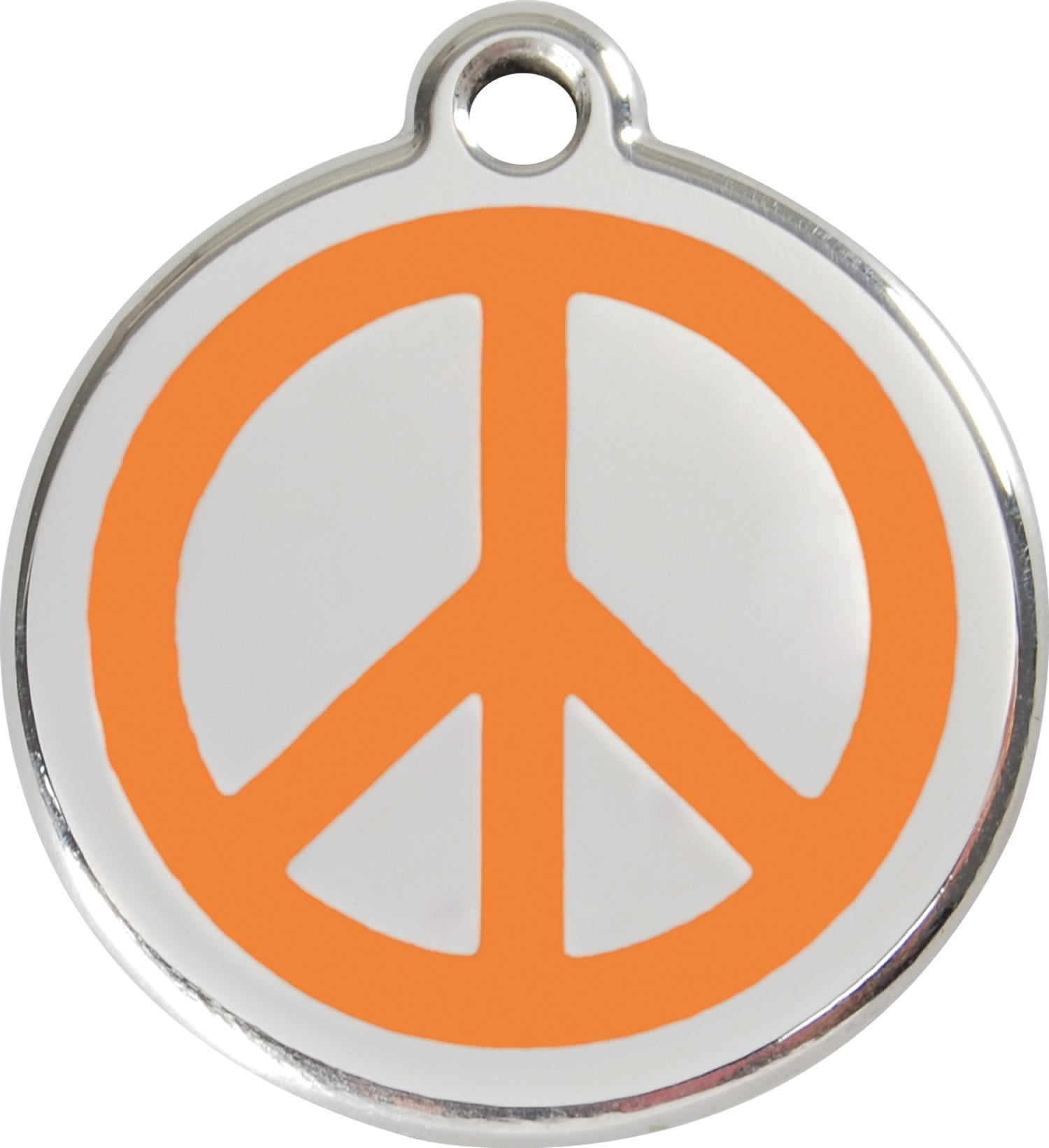 Red Dingo Stainless Steel & Enamel Peace Sign Dog ID Tag