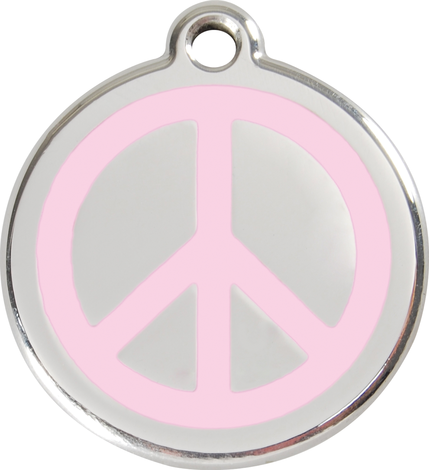 Red Dingo Stainless Steel & Enamel Peace Sign Dog ID Tag