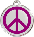 Red Dingo Stainless Steel & Enamel Peace Sign Dog ID Tag