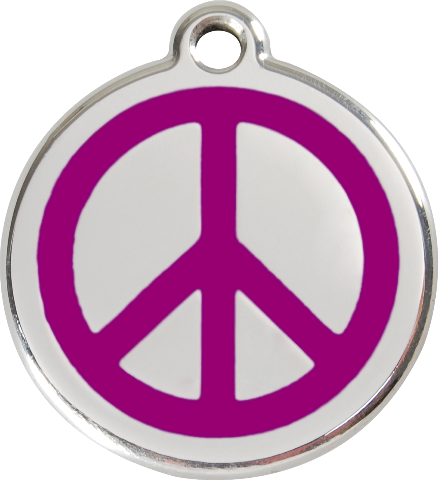 Red Dingo Stainless Steel & Enamel Peace Sign Dog ID Tag