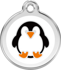 Red Dingo Stainless Steel & Enamel Penguin Dog ID Tag