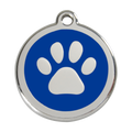 Red Dingo Stainless Steel & Enamel Paw Prints Dog ID Tag