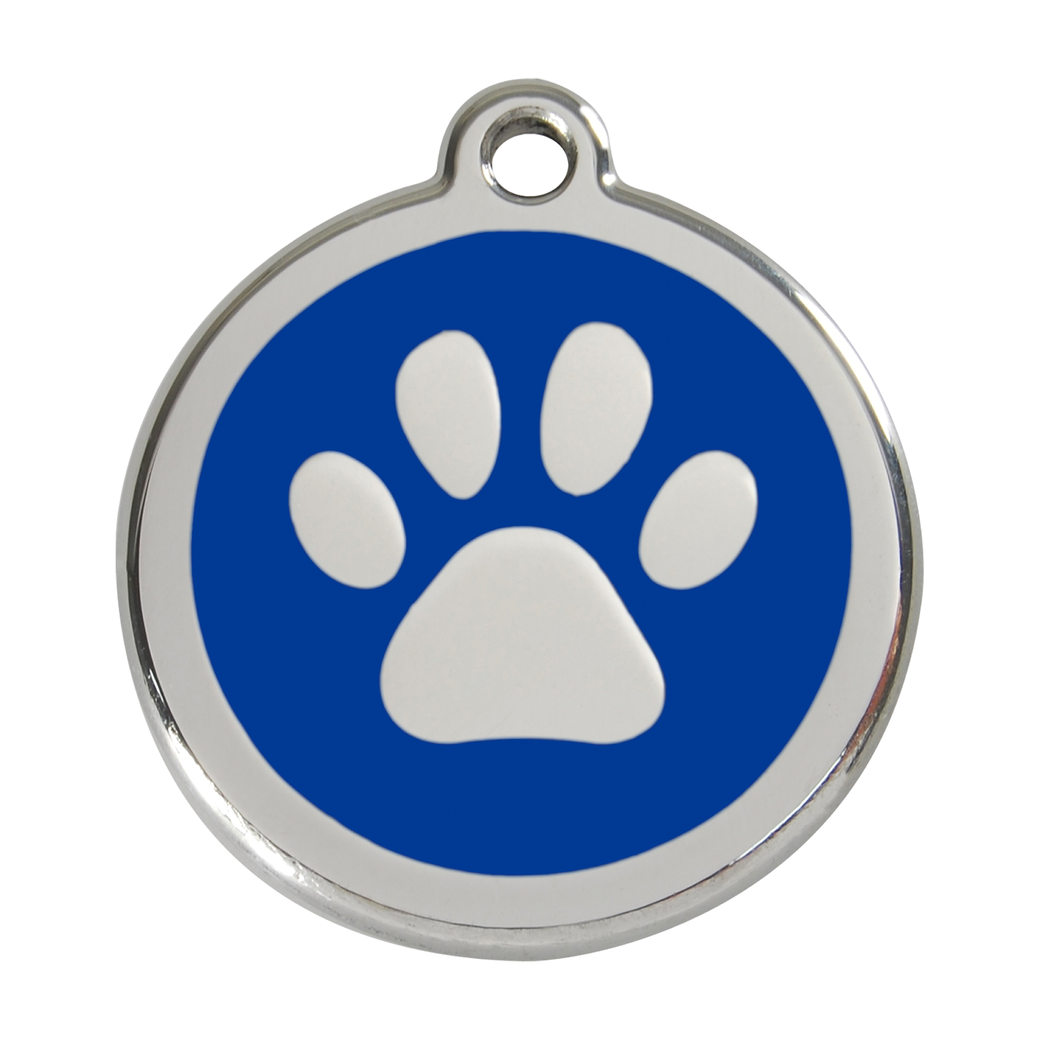 Bone and Paw Print Dog Tag in Stainless Steel