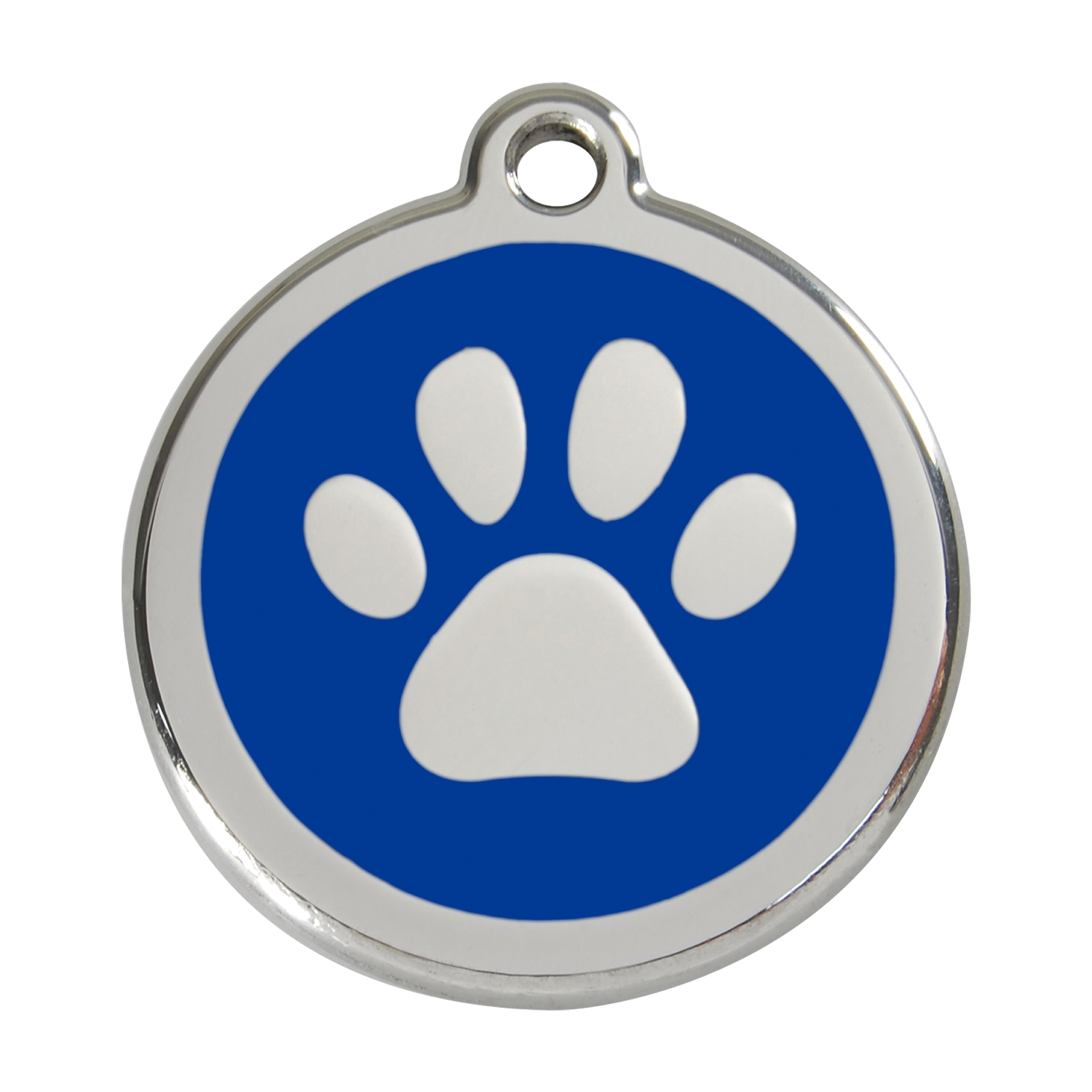 Red Dingo Stainless Steel & Enamel Paw Prints Dog ID Tag