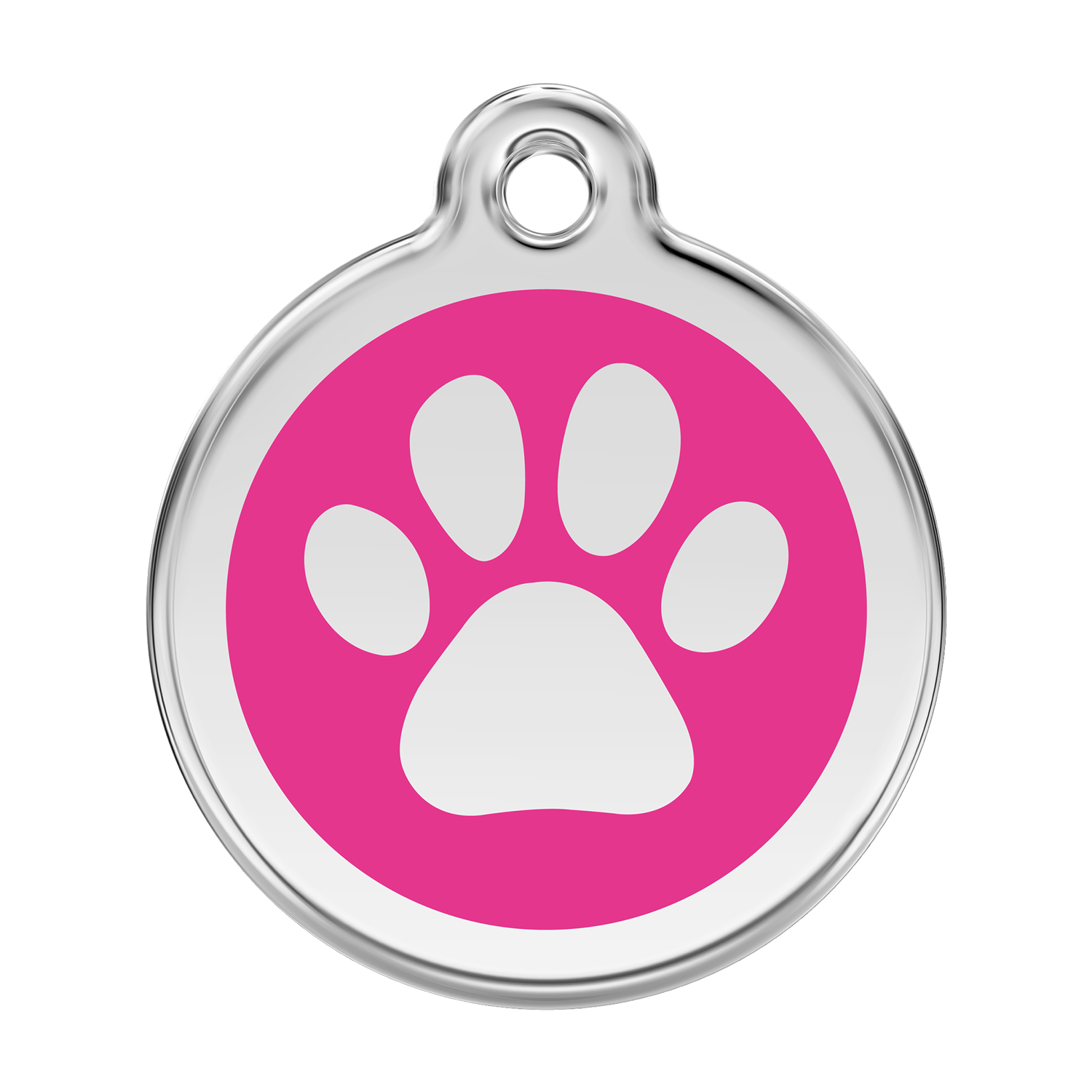 Red Dingo Stainless Steel & Enamel Paw Prints Dog ID Tag