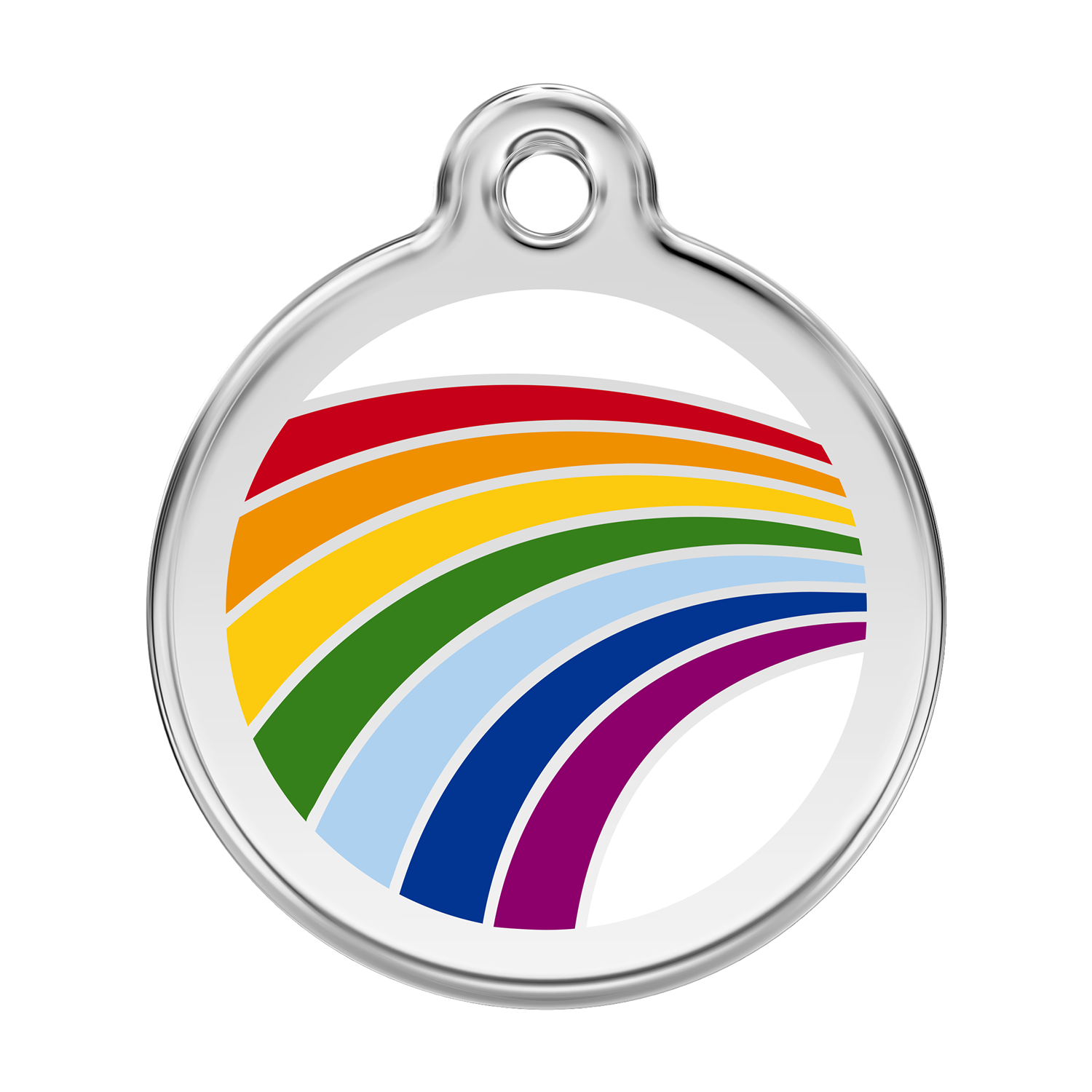 Red Dingo Stainless Steel & Enamel Rainbow Dog ID Tag