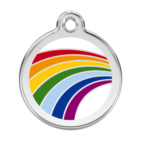 Red Dingo Stainless Steel & Enamel Rainbow Dog ID Tag