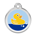 Red Dingo Stainless Steel & Enamel Rubber Ducky Dog ID Tag