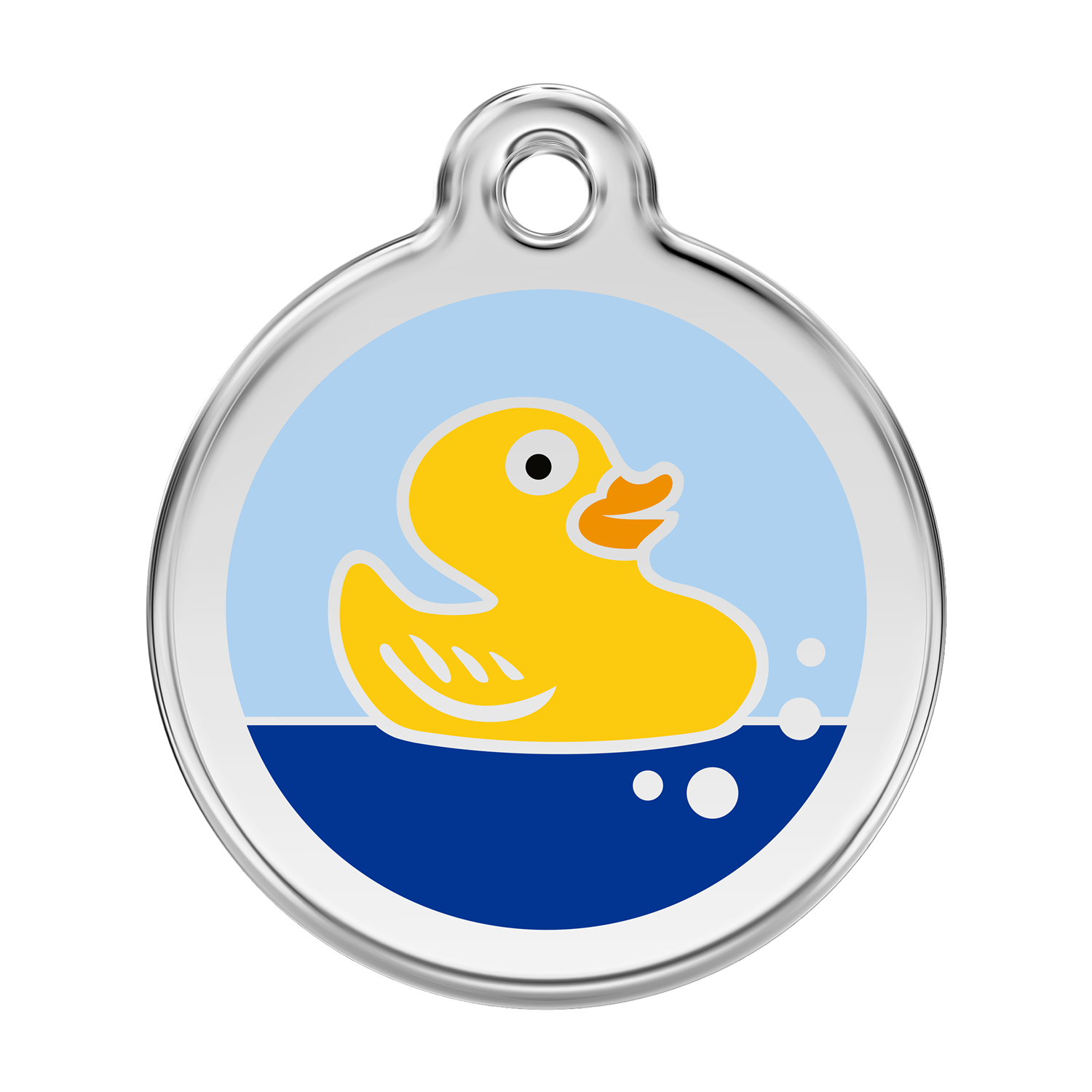 Red Dingo Stainless Steel & Enamel Rubber Ducky Dog ID Tag