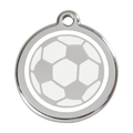 Red Dingo Stainless Steel & Enamel Soccer Ball Dog ID Tag