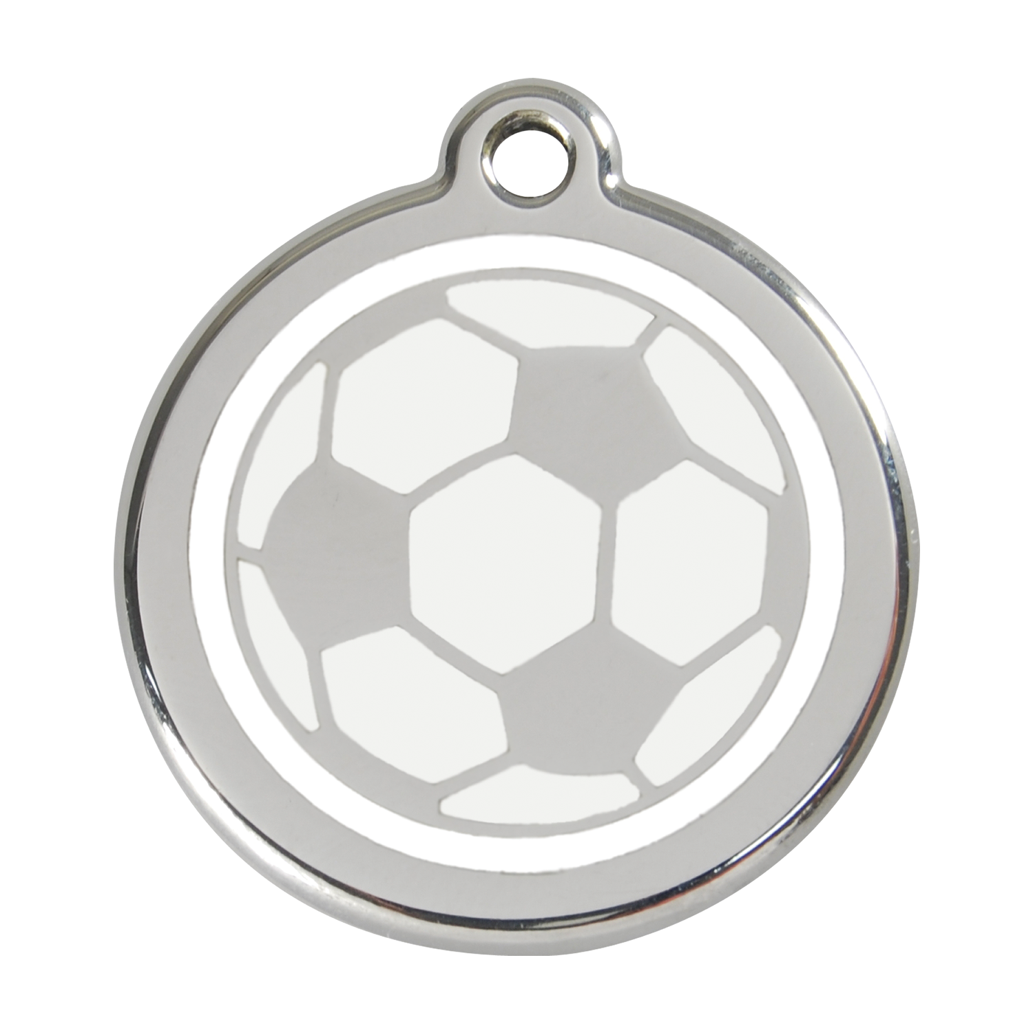 Red Dingo Stainless Steel & Enamel Soccer Ball Dog ID Tag