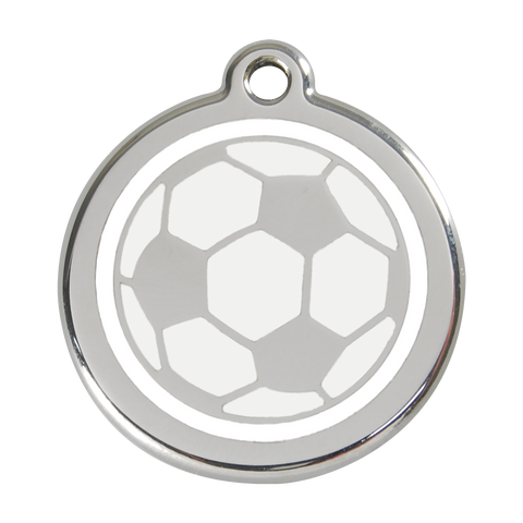 Red Dingo Stainless Steel & Enamel Soccer Ball Dog ID Tag