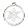 Red Dingo Stainless Steel & Enamel Snowflake Dog ID Tag