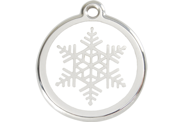 Red Dingo Stainless Steel & Enamel Snowflake Dog ID Tag