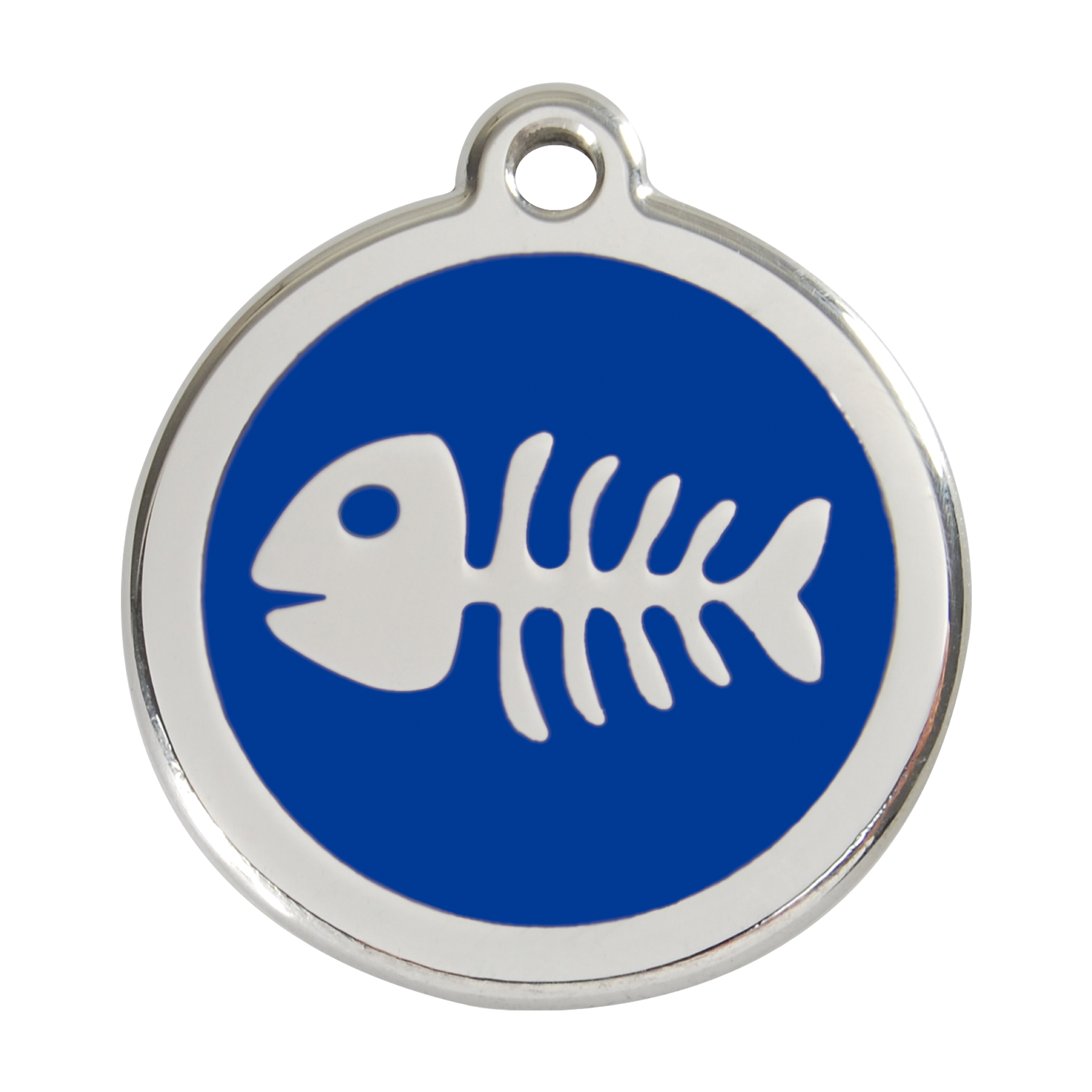 Red Dingo Stainless Steel & Enamel Fish Bone Pet ID Tag