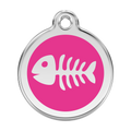 Red Dingo Stainless Steel & Enamel Fish Bone Pet ID Tag