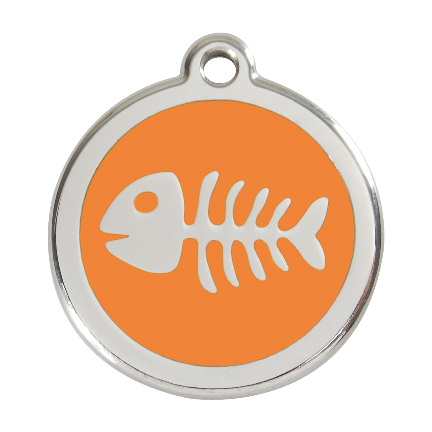 Red Dingo Stainless Steel & Enamel Fish Bone Pet ID Tag
