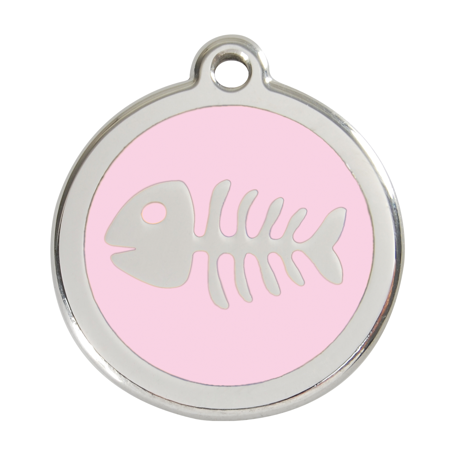 Red Dingo Stainless Steel & Enamel Fish Bone Pet ID Tag