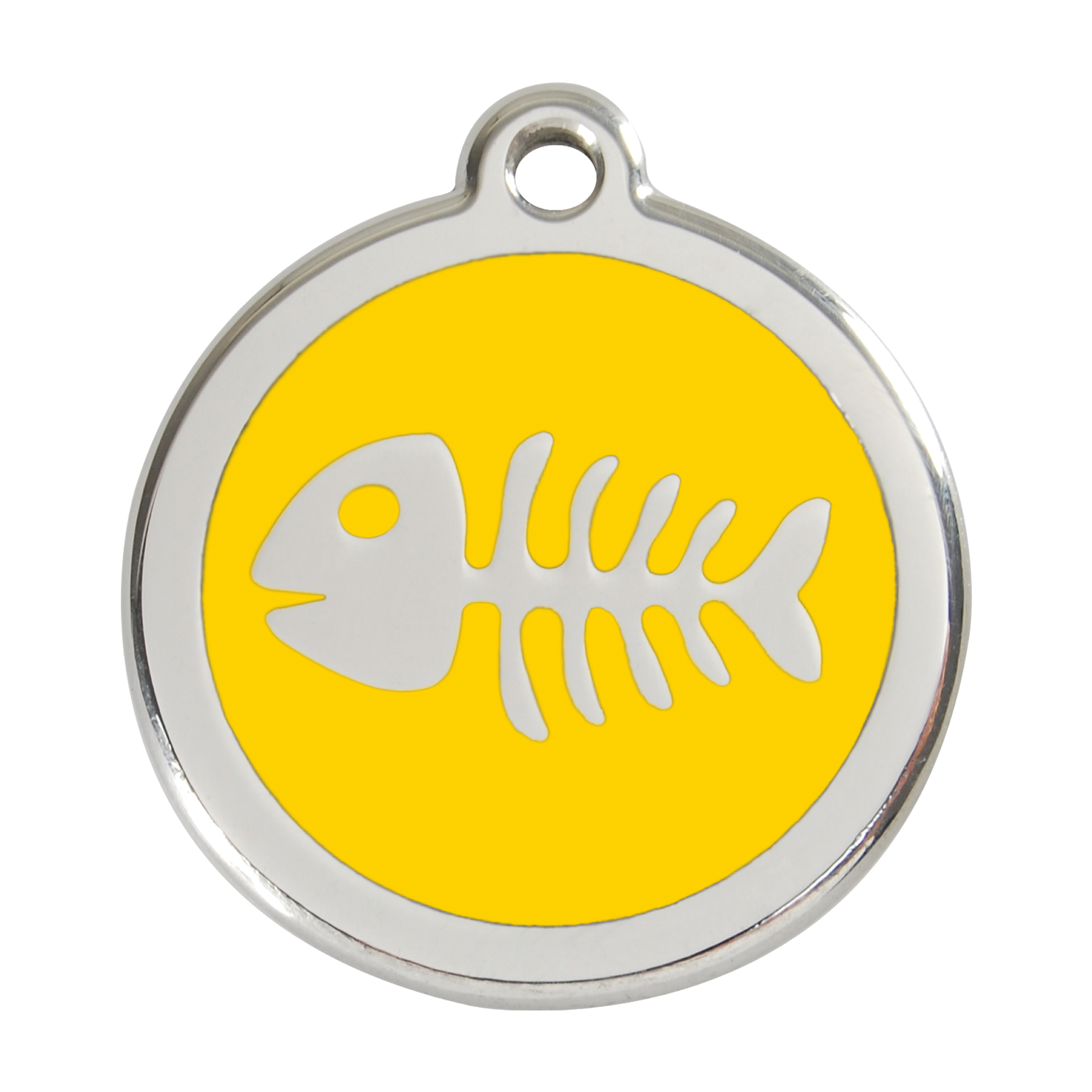 Red Dingo Stainless Steel & Enamel Fish Bone Pet ID Tag