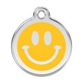 Red Dingo Stainless Steel & Enamel Smiley Face Dog ID Tag