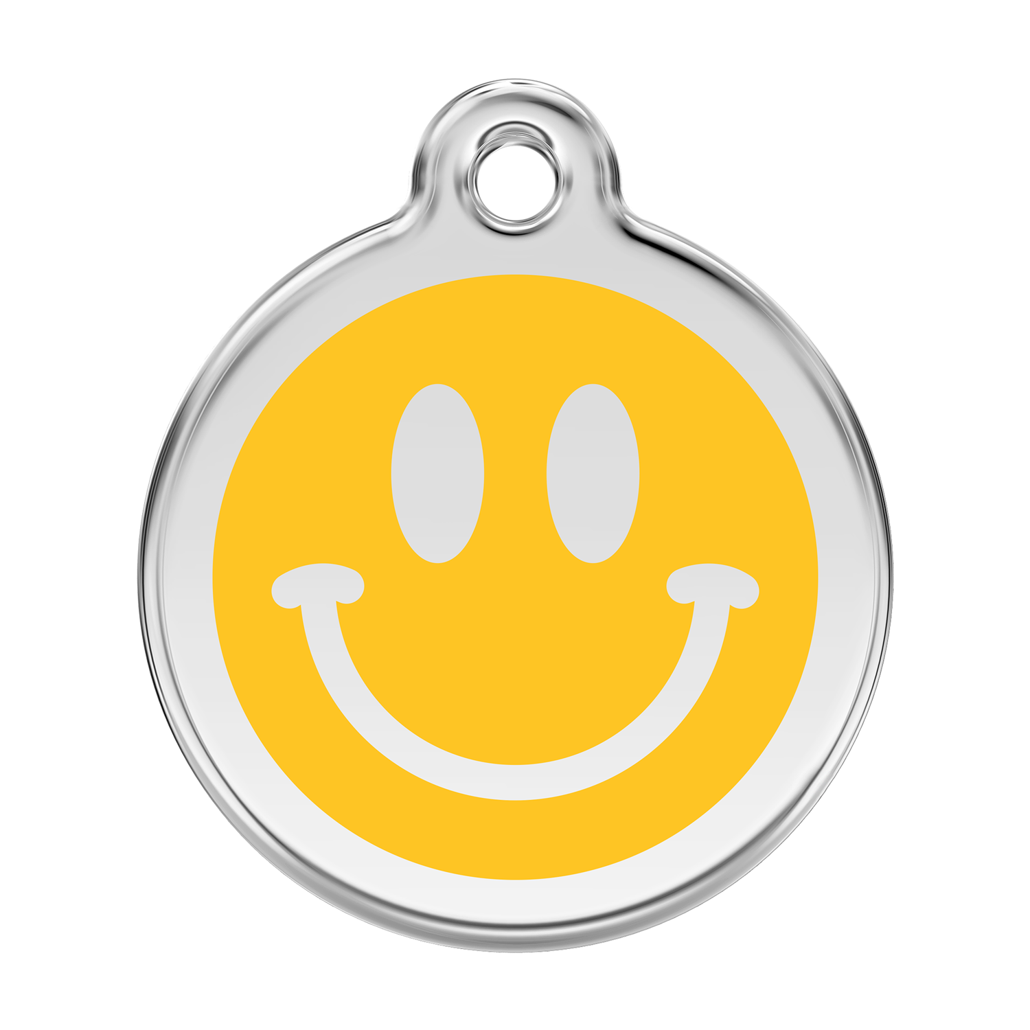 Red Dingo Stainless Steel & Enamel Smiley Face Dog ID Tag