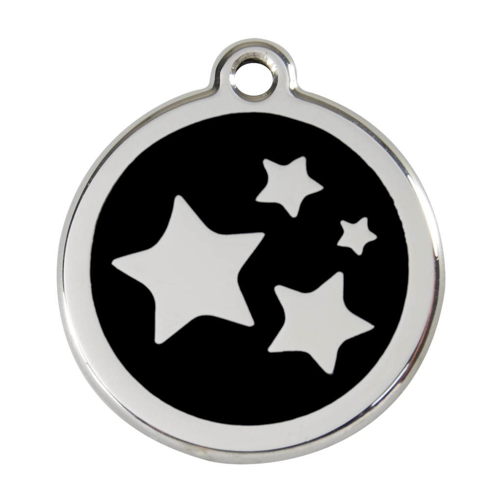 Red Dingo Stainless Steel & Enamel Stars Dog ID Tag