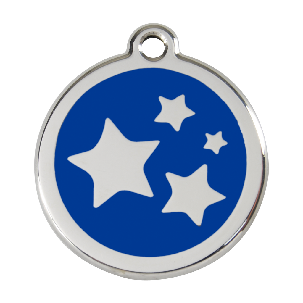 Red Dingo Stainless Steel & Enamel Stars Dog ID Tag