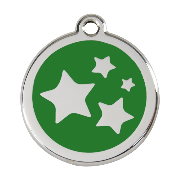Red Dingo Stainless Steel & Enamel Stars Dog ID Tag