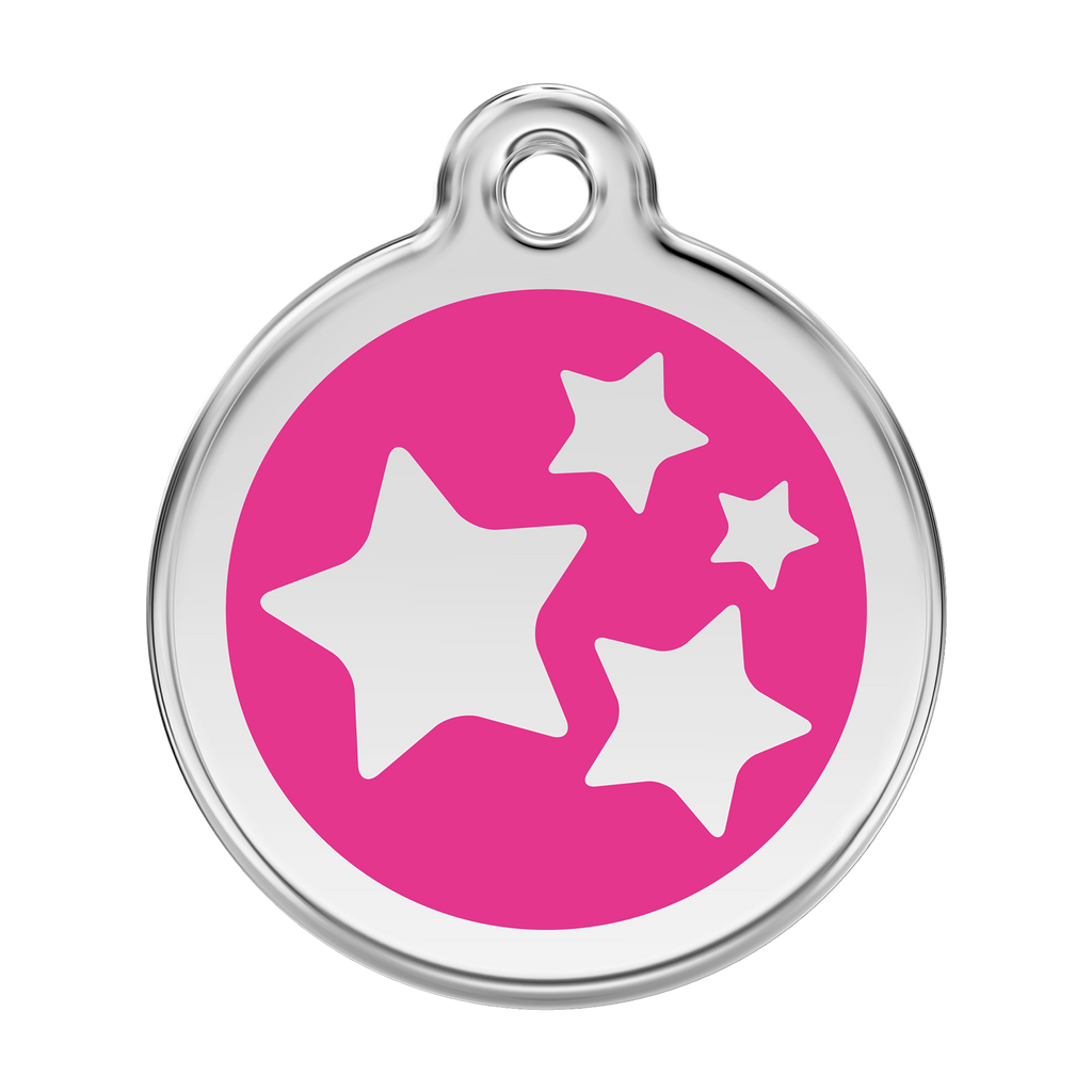 Red Dingo Stainless Steel & Enamel Stars Dog ID Tag