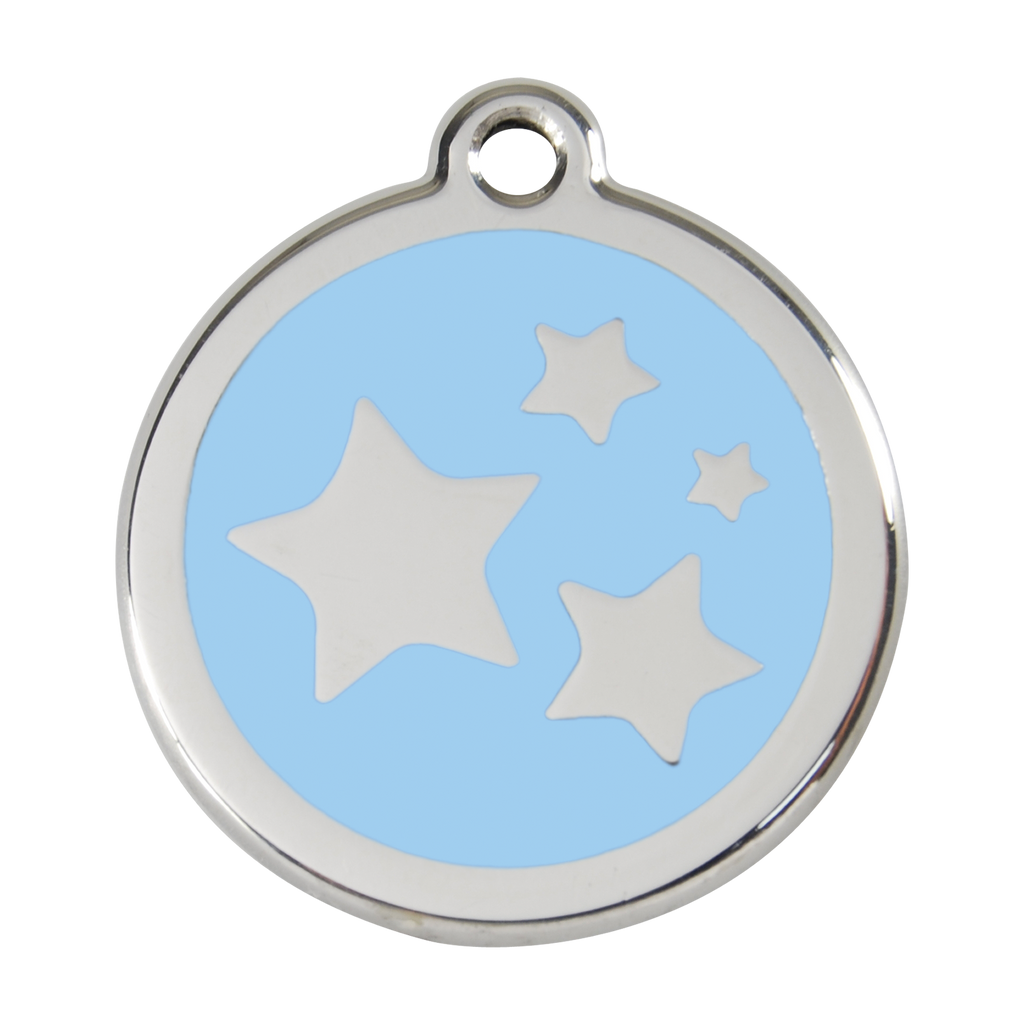 Red Dingo Stainless Steel & Enamel Stars Dog ID Tag
