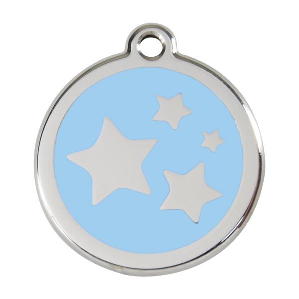 Red Dingo Stainless Steel & Enamel Stars Dog ID Tag