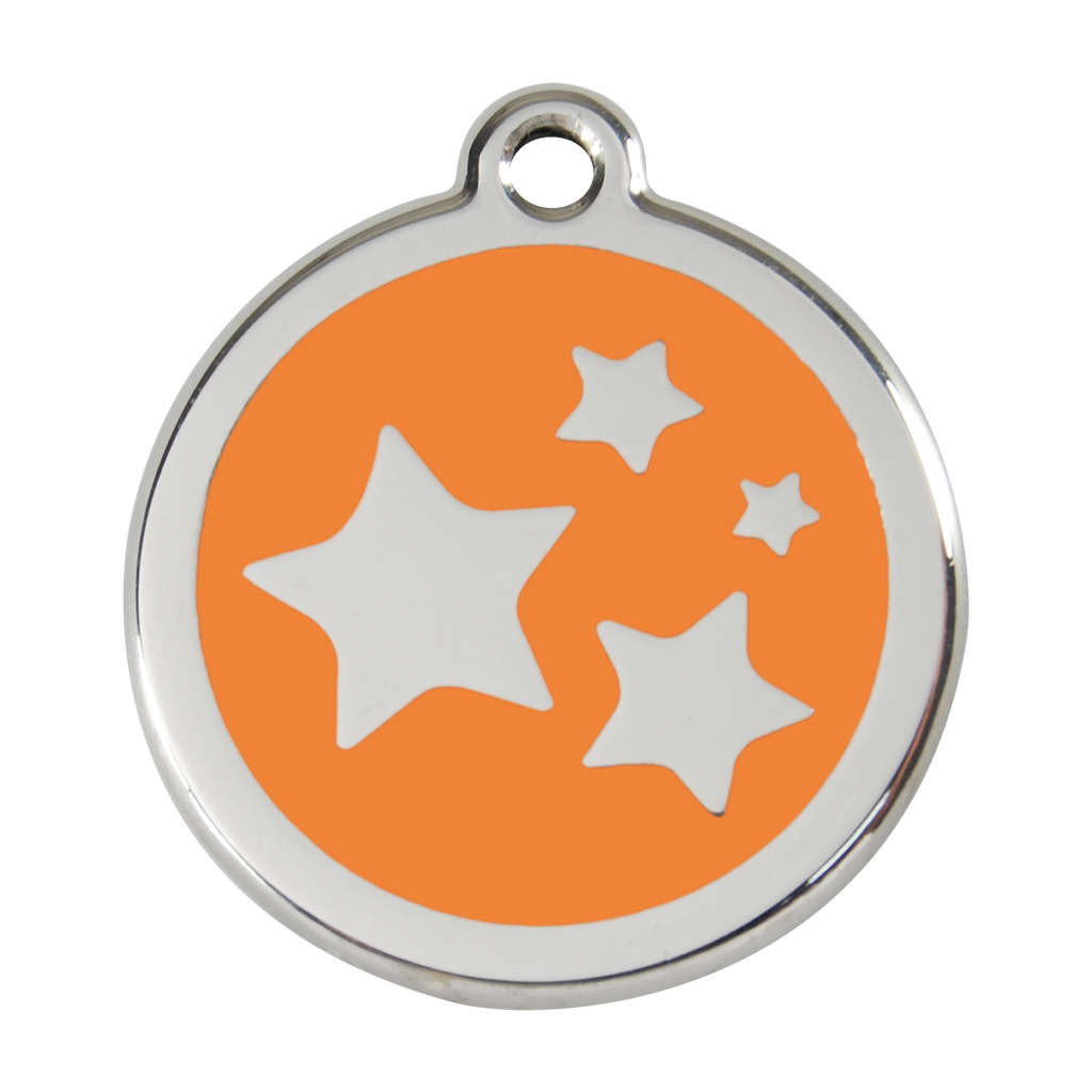 Red Dingo Stainless Steel Enamel Stars Dog ID Tag PupLife Dog