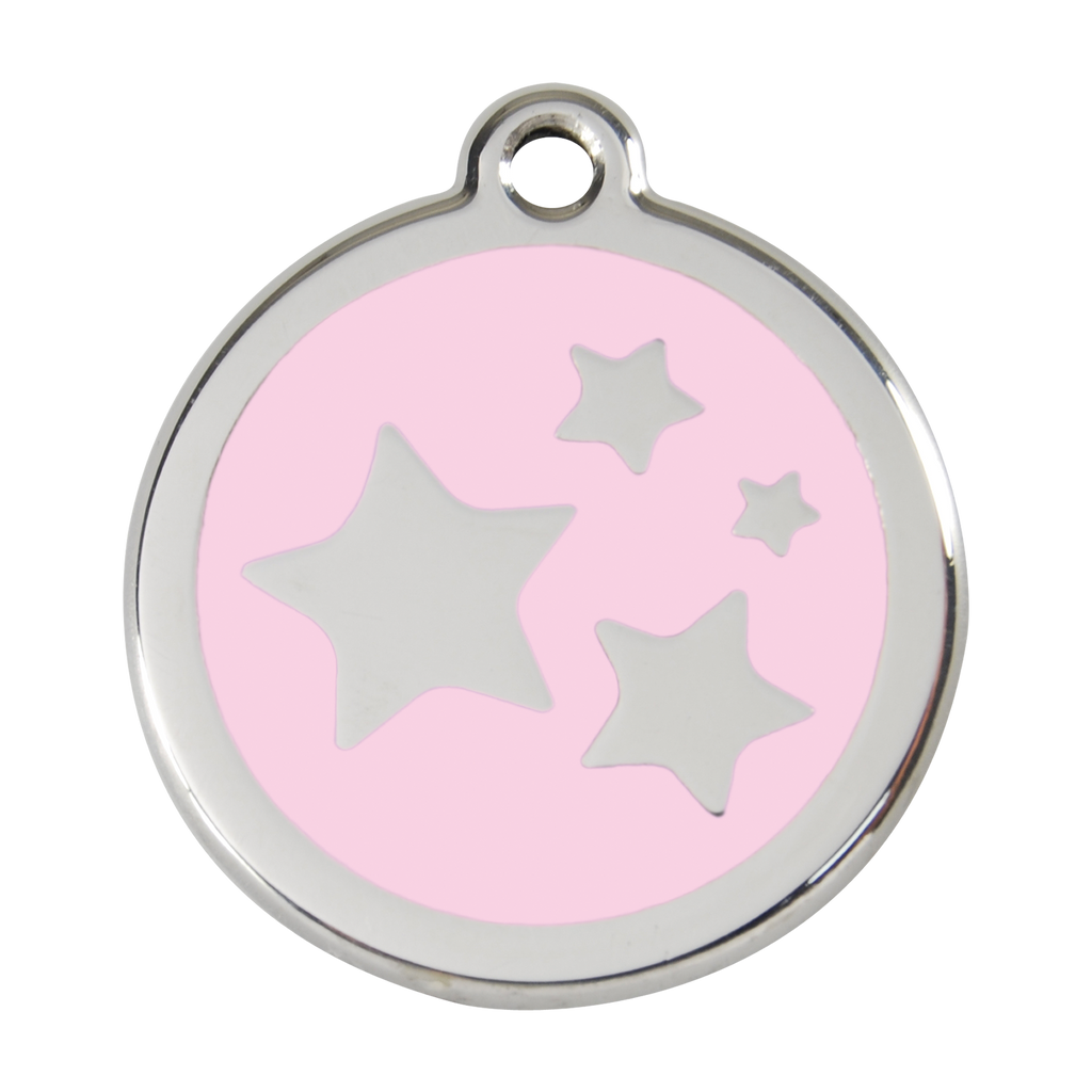 Red Dingo Stainless Steel & Enamel Stars Dog ID Tag
