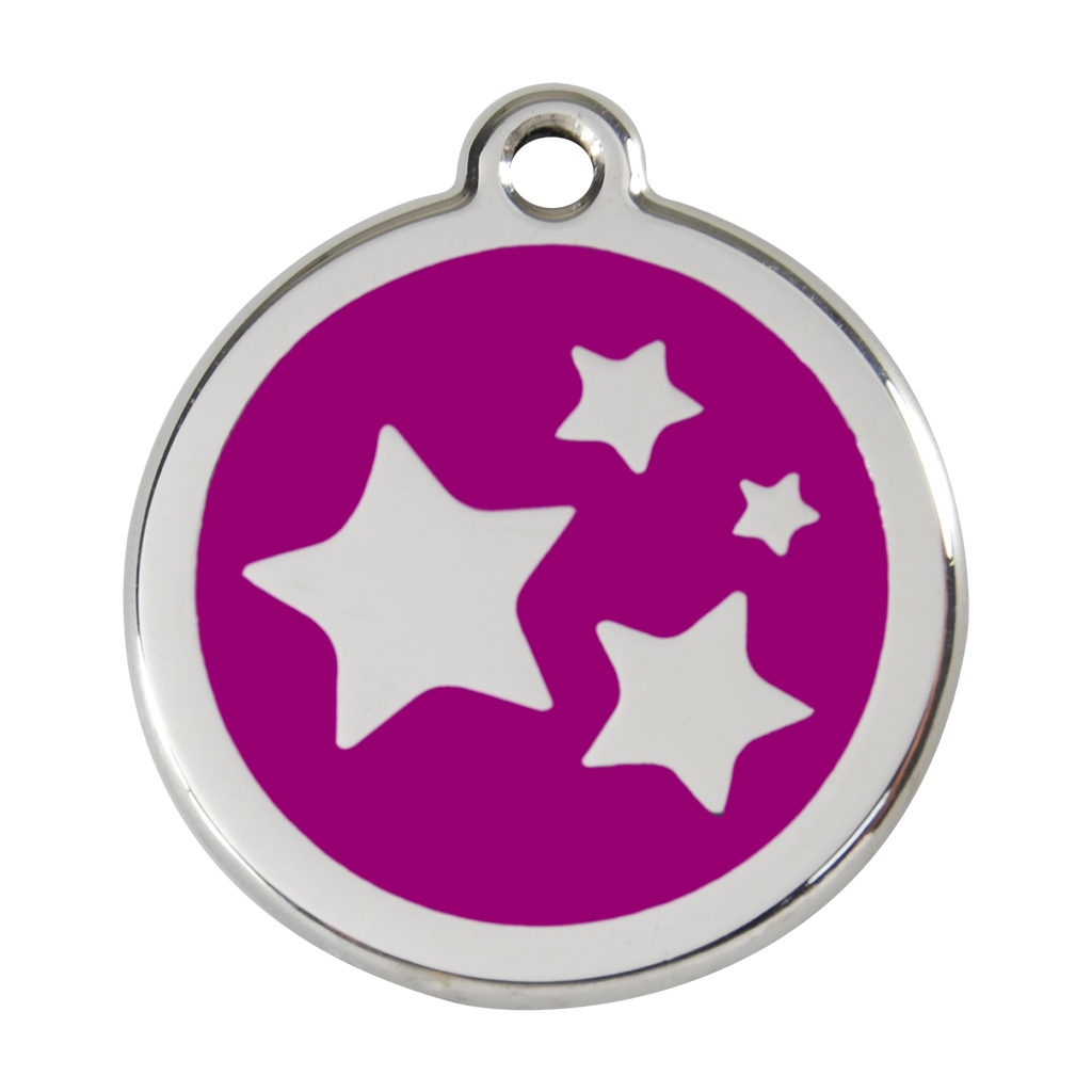 Red Dingo Stainless Steel & Enamel Stars Dog ID Tag