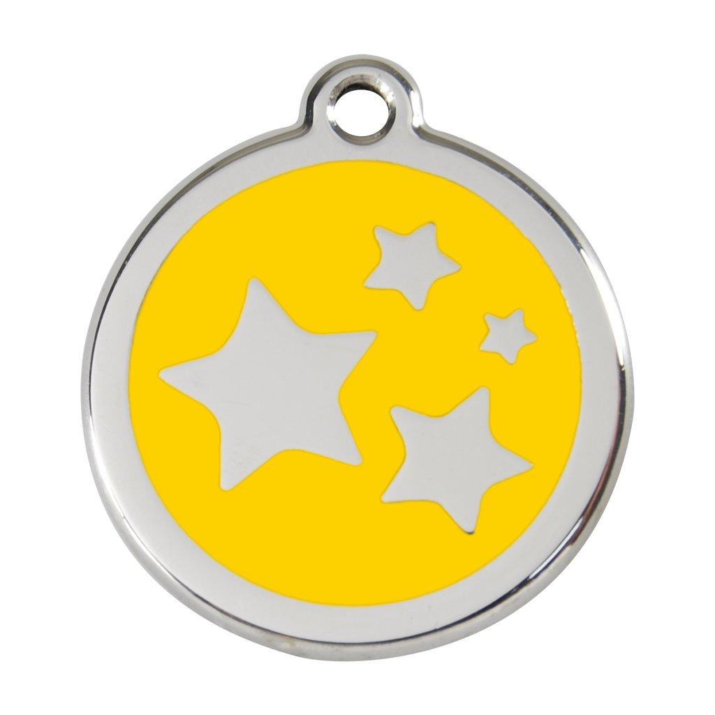 Red Dingo Stainless Steel & Enamel Stars Dog ID Tag