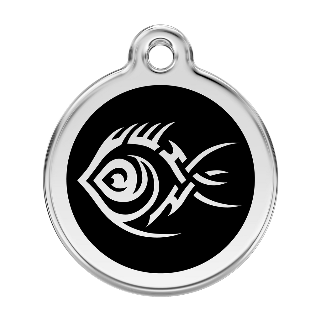 Red Dingo Stainless Steel & Enamel Tribal Fish Dog ID Tag