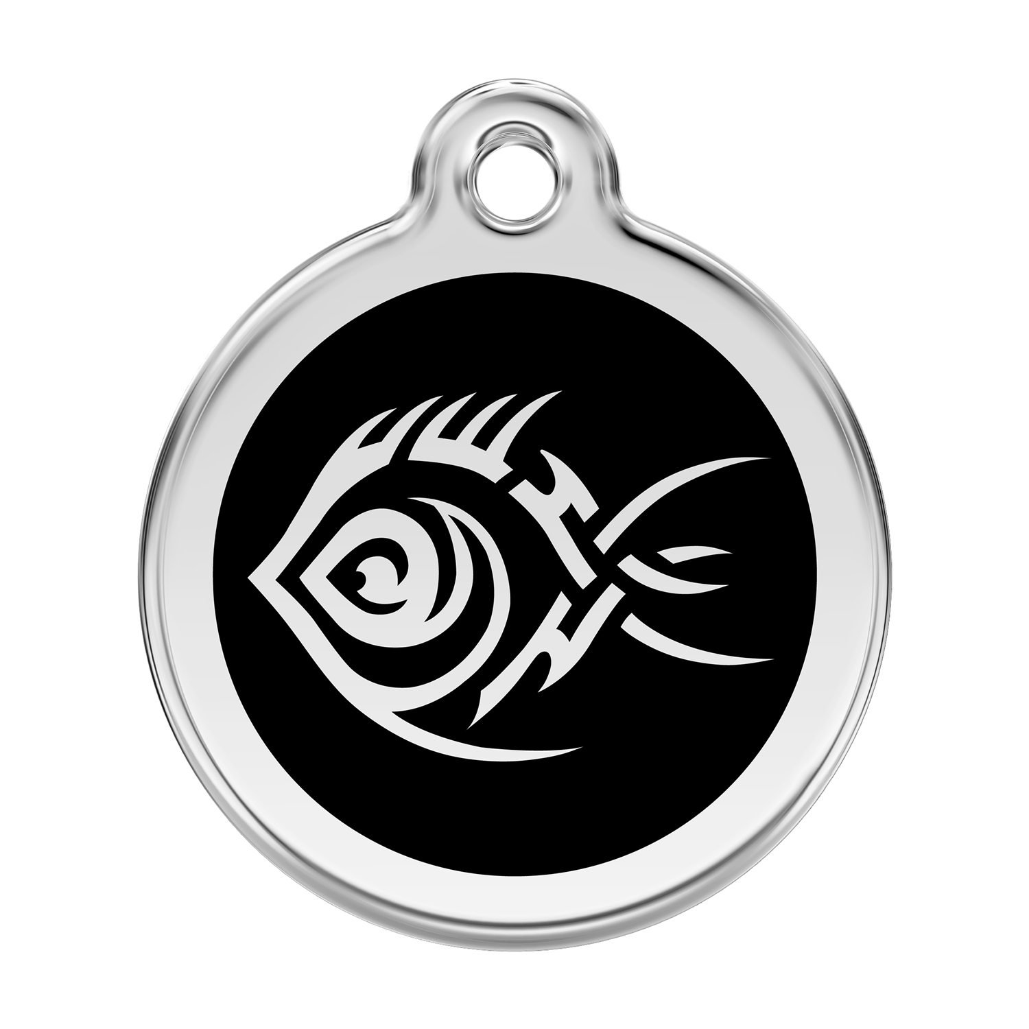 Red Dingo Stainless Steel & Enamel Tribal Fish Dog ID Tag