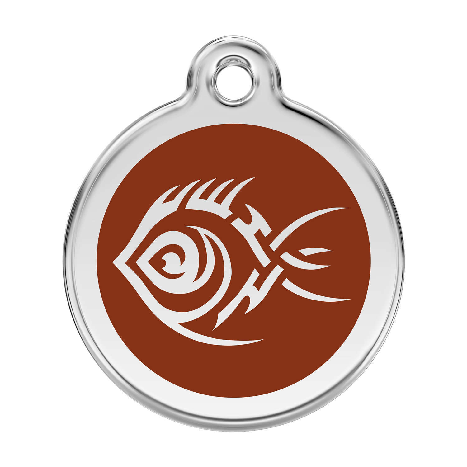 Red Dingo Stainless Steel & Enamel Tribal Fish Dog ID Tag