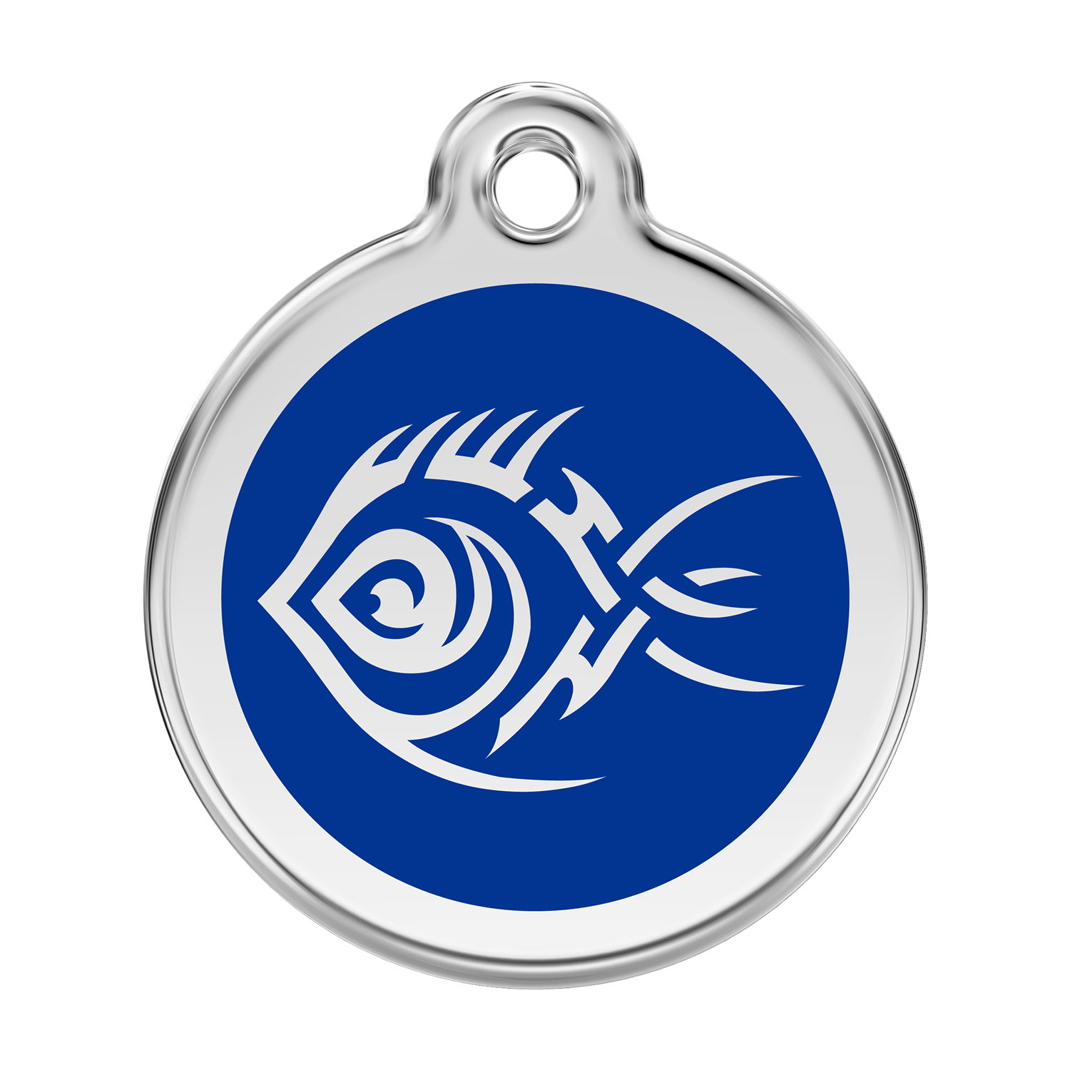 Red Dingo Stainless Steel & Enamel Tribal Fish Dog ID Tag