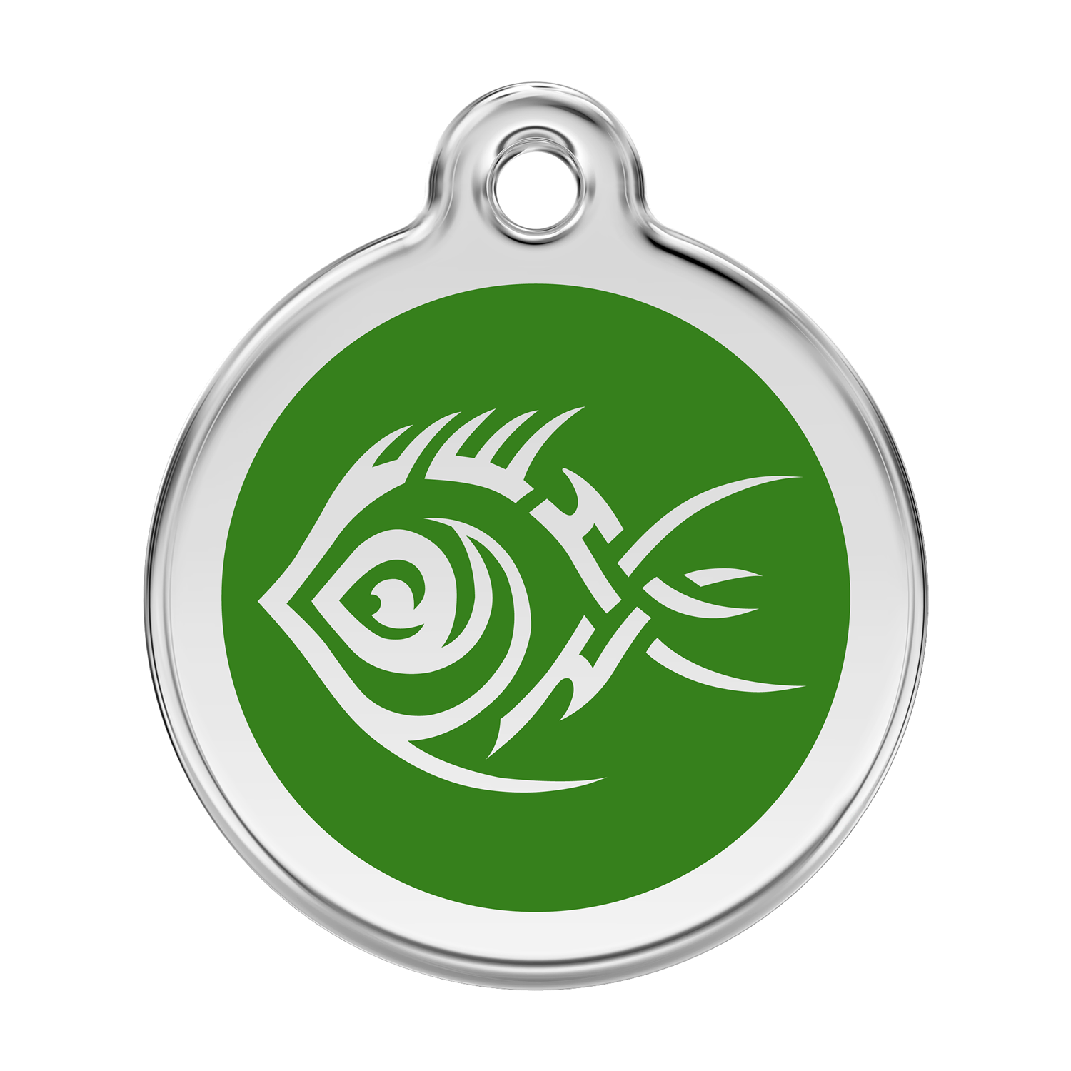 Red Dingo Stainless Steel & Enamel Tribal Fish Dog ID Tag