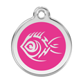 Red Dingo Stainless Steel & Enamel Tribal Fish Dog ID Tag